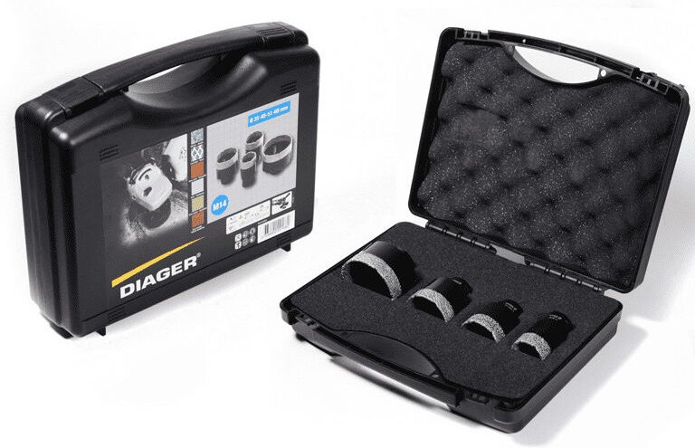 Koffer mit 4 Diamantbohrsägen Ø35-45-51-68mm Diager 4400A