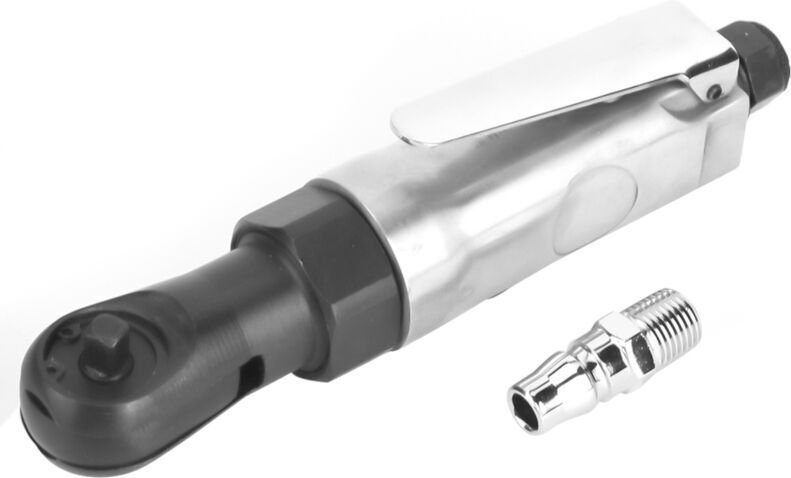 Pneumatischer Ratschenschlüssel mit geradem Schaft. Mini-Druckluftratschen. 1/4"-Gewindeanschluss. 1/4"-Vierkantkopf.