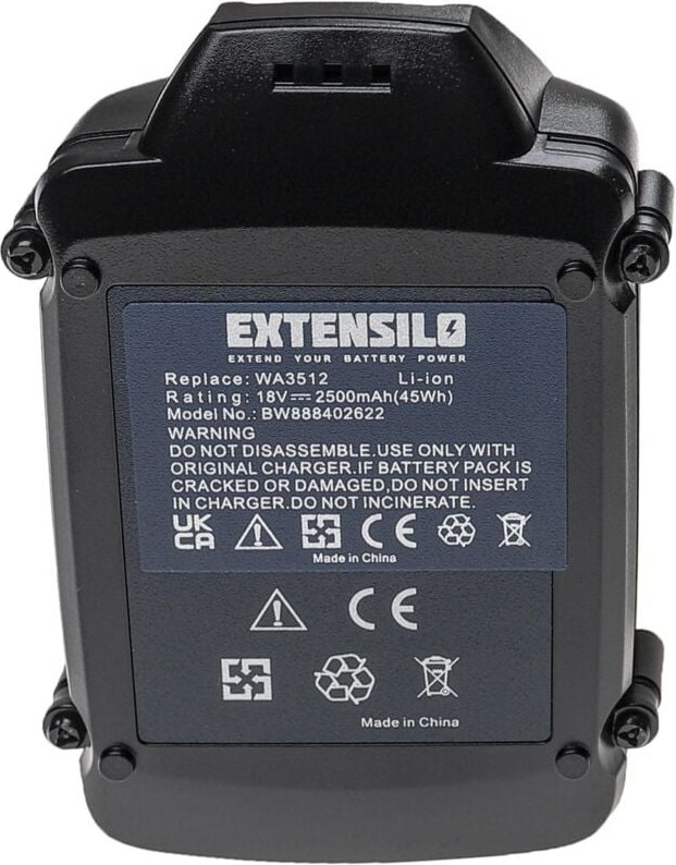 Thumbnail - EXTENSILO 3x Akku Ersatz für Worx WA3578, WA3575 für Werkzeug (2500 mAh, Li-Ion, 18 V)