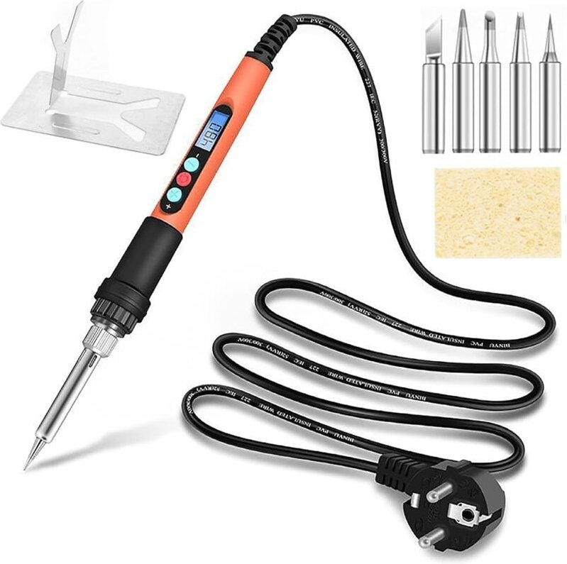 Dolaso - 90-W-Lötkolben, LED-Lötkolben mit einstellbaren und gesperrten Temperaturen von 100 ℃ bis 480 ℃ mit 5 EIN/AUS-L...