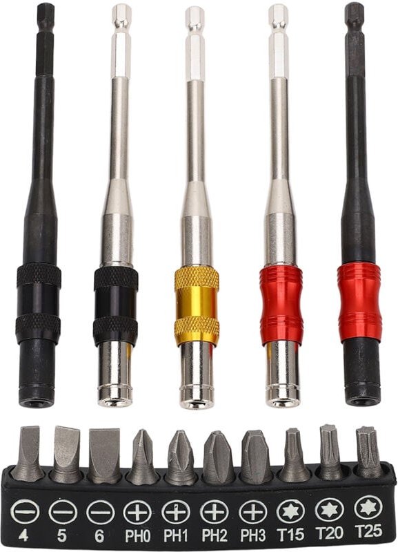 Rotierender Bithalter, 145 Mm, 1/4 Zoll Sechskantschaft, Magnetischer Bithalter für Kunststoff - Ej.life