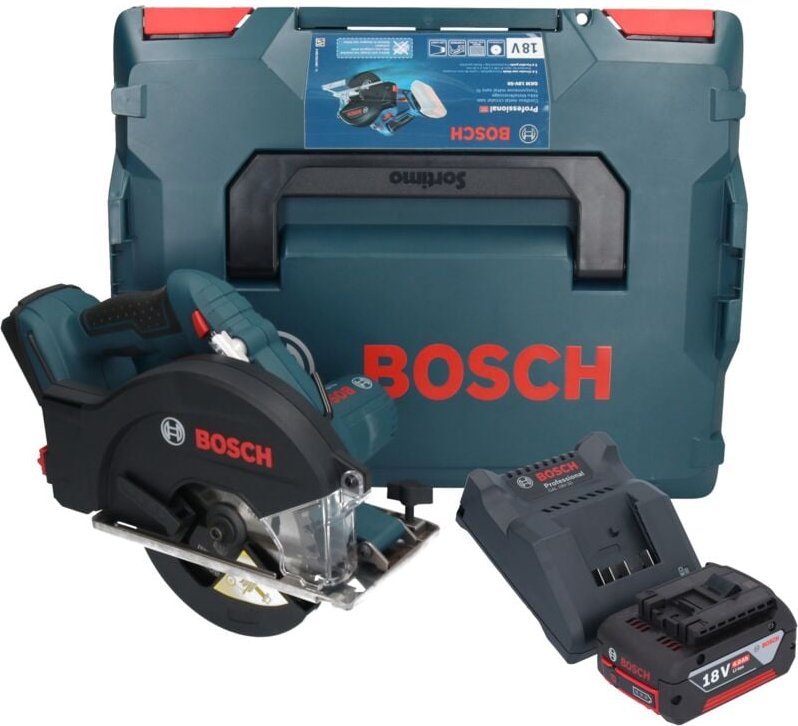 Bosch gkm 18V-50 Professional Akku Metall Handkreissäge 18 v 136 mm Brushless + 1x Akku 4,0 Ah + Ladegerät + L-Boxx