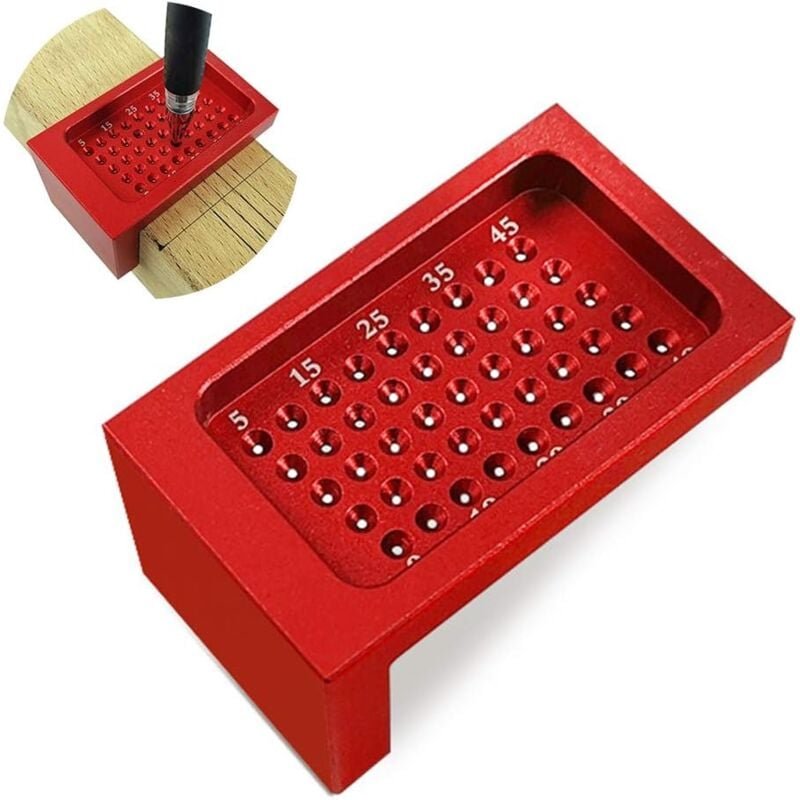 Präzisionswerkzeuge für die Holzbearbeitung, Lochmesslineal, metrisches Messlineal, Aluminiumlegierung, Messlineal, Tisc...