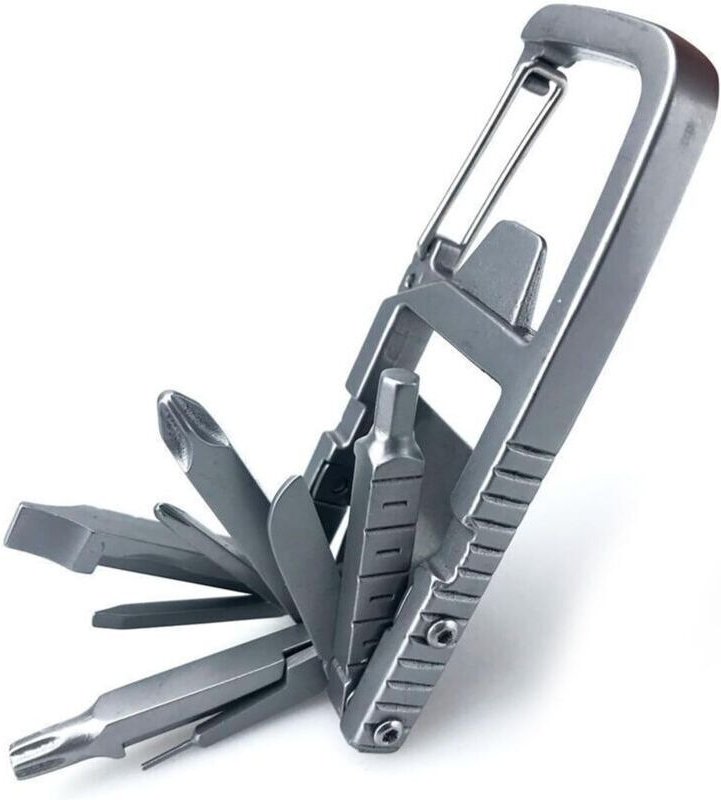 Multifunktionaler Edelstahl-Schlüsselanhänger, Outdoor-Werkzeug, Flaschenöffner, Selbstverteidigungswerkzeug, tragbares ...