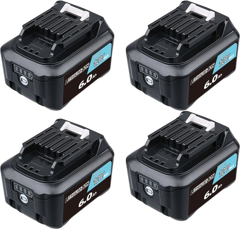 Pdstation - 4Pcs 12V 6,0Ah Li-Ionen-Ersatzbatterie für Makita BL1015 BL1016 BL1020B BL1021B BL1040 BL1041B