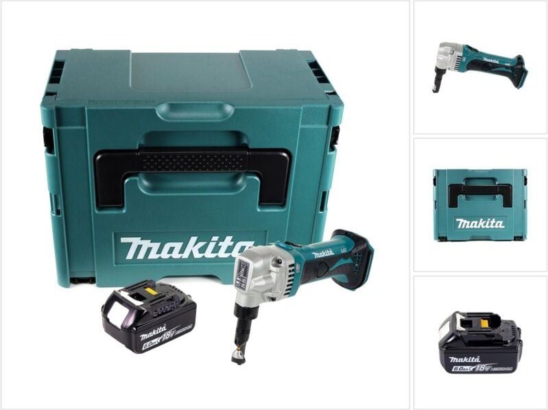 Djn 161 G1J Akku Knabberschere 18 v + 1x Akku 6,0 Ah + Makpac - ohne Ladegerät - Makita