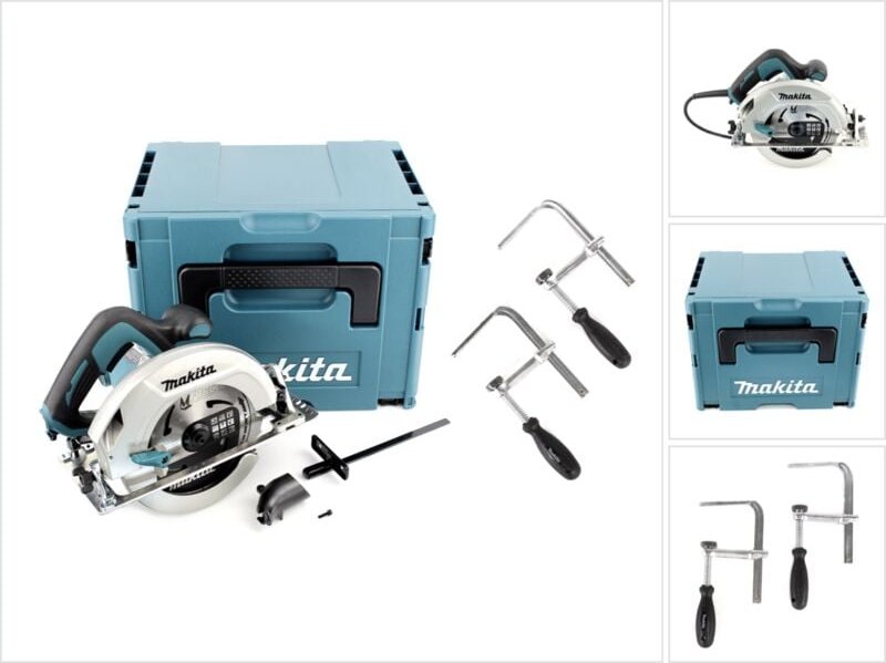 Makita HS 7601 J Handkreissäge 190 mm 1200 W + Sägeblatt + 2x Schraubzwinge + Makpac