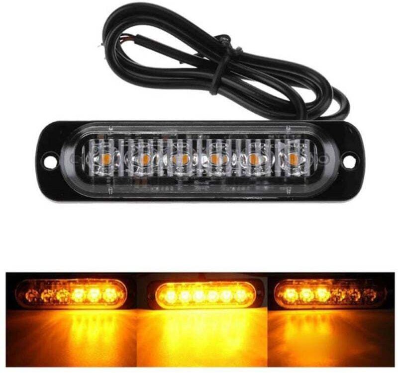 4 feux d'avertissement d'urgence pour véhicules, feux d'urgence pour camions, feux stroboscopiques, 6 LED à montage en s...