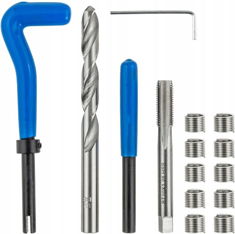 Reparatursatz für M10x1.25-Gewinde zur Reparatur beschädigter Gewinde, 10 Federn