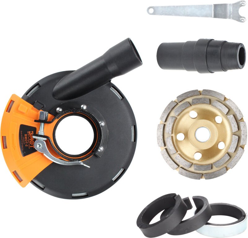 TolleTour Absaughaube für Winkelschleifer 125 mm – Universal Staubabsaugung für Betonschleifer, Absaugaufsatz für Diaman...