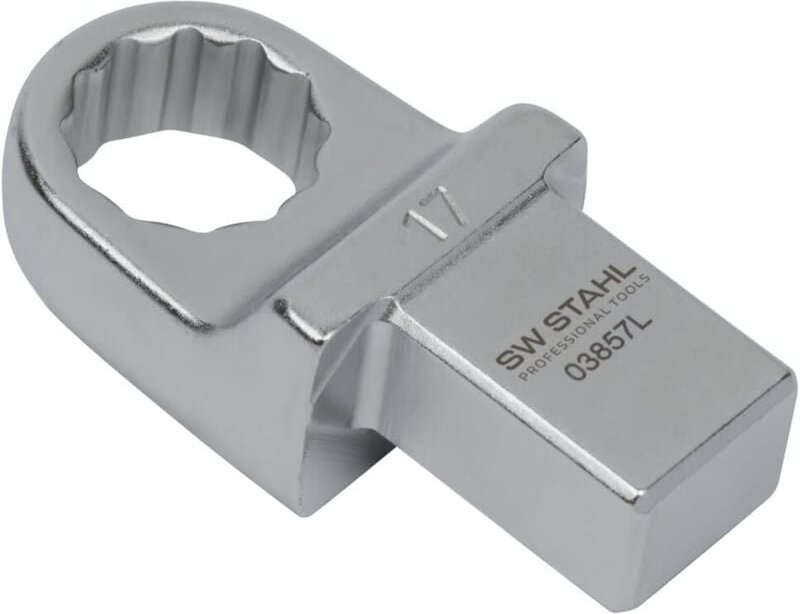 SW-Stahl 03857L Einsteck-Ringschlüssel 17 mm I Einsteckvierkant 14 x 18 mm I Einsteckringschlüssel SW 17mm