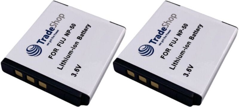 Trade-shop - 2x Li-Ion Kamera-Akku 3,6V kompatibel mit Kodak KLIC-7004, Pocket-Camcorder Zi8 Zi19, Playsport Waterproof ...