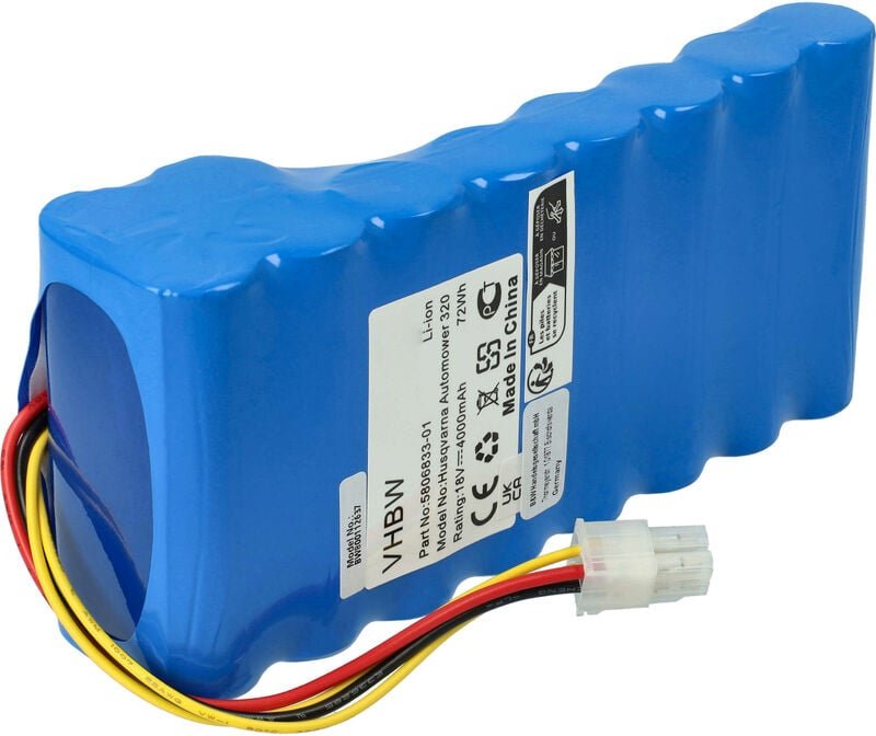 vhbw Akkupack kompatibel mit Husqvarna Automower 320, 420 bis BJ 2019/2020, 330X Rasenroboter (4000mAh 18V Li-Ion)