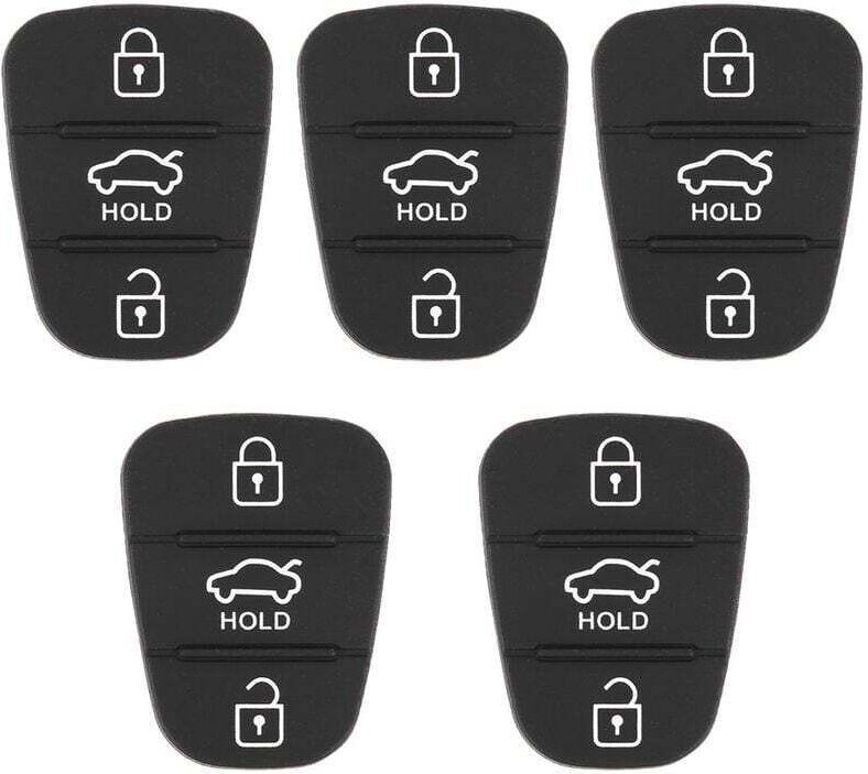 Jeffergarden 5 Stück 3-Tasten-Fernschlüsselanhänger aus Gummi, Ersatz für Hyundai, passend für Kia (mit Buchstaben)