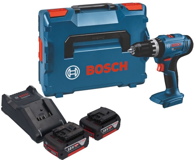 Bosch GSB 18V-25 Professional Akku Schlagbohrschrauber 18 V 56 Nm + 2x Akku 5,0 Ah + Ladegerät + L-Boxx