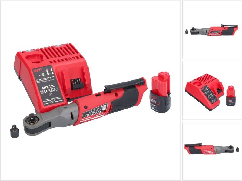 Milwaukee M12 FIR38-201 Akku Ratsche 12 V 75 Nm 3/8" 1/4" + 1x Akku 2,0 Ah + Ladegerät