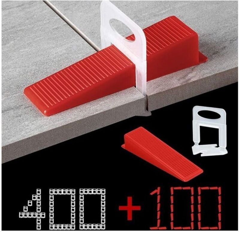 ZVD Fliesen-Nivelliersystem 1,5 mm Fugenbreite, 400 Aufreißlaschen, 100-teiliges wiederverwendbares Keilset, Nivelliersy...