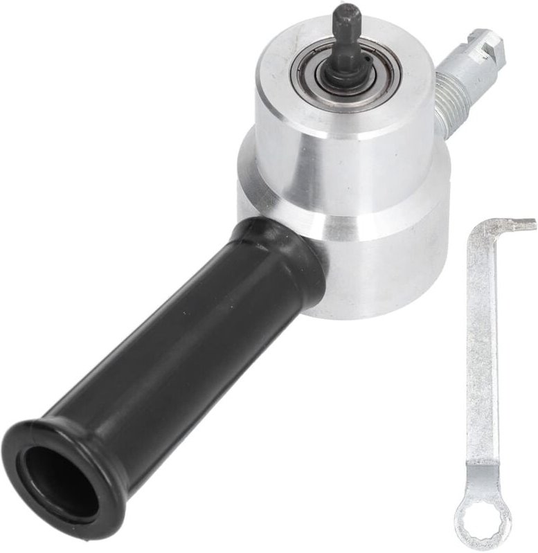 Doppelkopf-Blechschneider, vielseitiger und multifunktionaler Nibbler-Bohraufsatz mit Schraubenschlüssel zum Schneiden v...