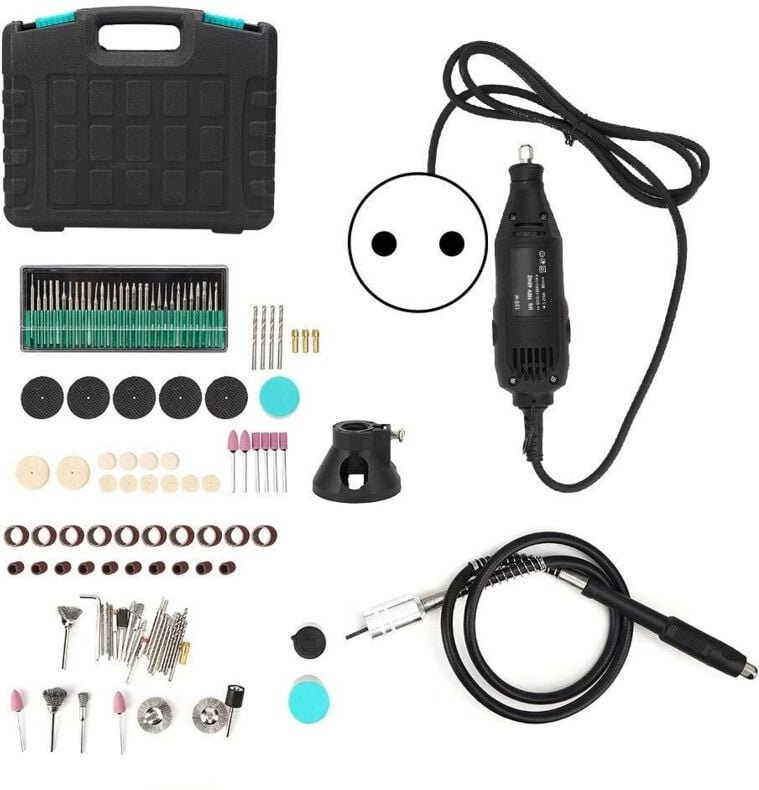 Multifunktionales Rotationswerkzeug, 200-teiliges Rotationswerkzeug-Zubehör, variable Drehzahl 8000-30000 U/min (EU 220 ...