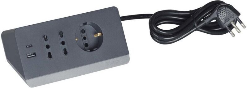 bticino S3711GBU Verlängerungskabel 2 m 3 AC-Ausgänge Drinnen Grau