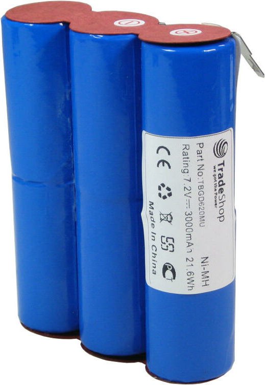 Trade-shop - Ni-MH Akku 7,2V / 3000mAh ersetzt Gardena Wolf Bosch Accu6 2510-00.631.00 2505-00.620.00 2500-00.630.00 für...