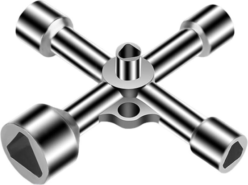 Vier-Wege-Dreieckschlüssel, multifunktionaler Dreieckschlüssel, geeignet für Schaltschränke, Zähler und Verteilerkästen ...