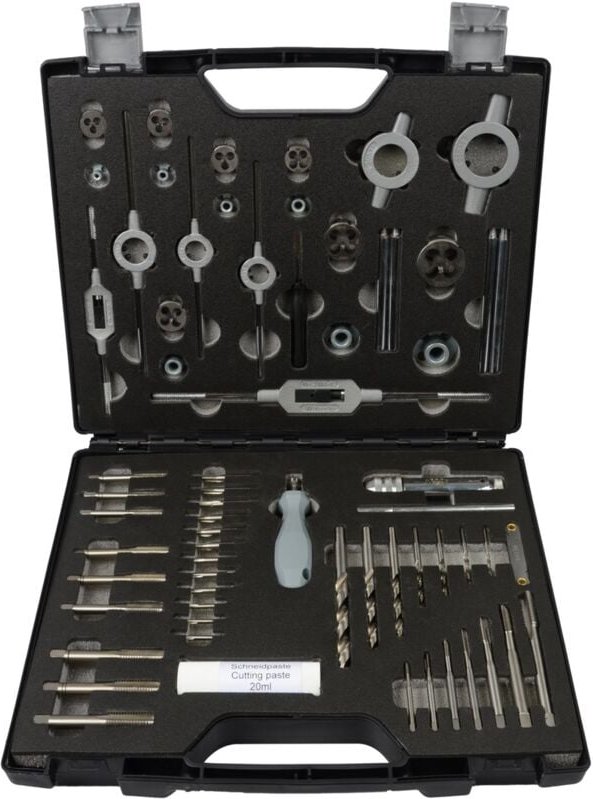 Gewindeschneider-Set hss-g 61-tlg. M3-M12 in Kunststoffkoffer - Projahn