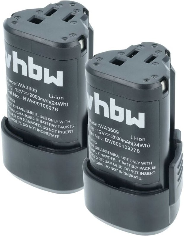 2x Akku kompatibel mit Worx WU127, W125.5, W125.3, W125.4, WX125, W125.1, W125.M, WU025 Lampe Werkzeug (2000 mAh, Li-Ion...