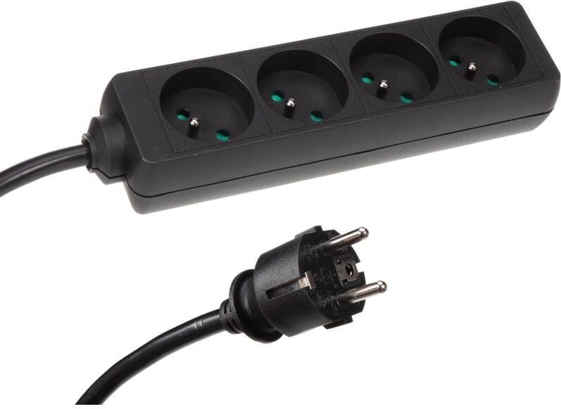 4-FACH-STECKDOSENLEISTE MIT SCHRUMPFSCHLAUCH - 3G2.5 - 1.5 m - STECKER-TYP E (FRANZÖSISCHES SYSTEM)