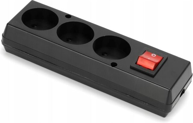 Steckdose, Mehrfachsteckdose, Stromverteiler, Montis, Schwarz