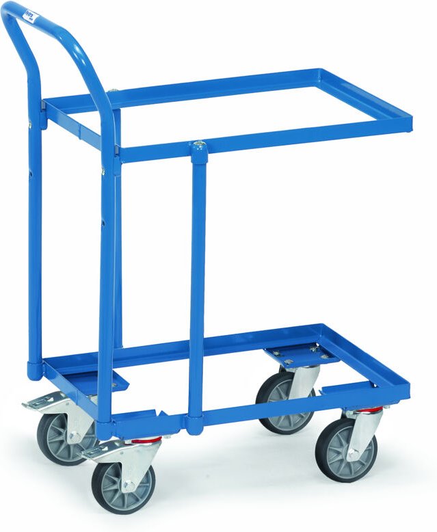 Fetra Etagen-Roller mit offenen Rahmen, mit 150 mm Rand, Rohrschiebebügel, 970 mm hoch