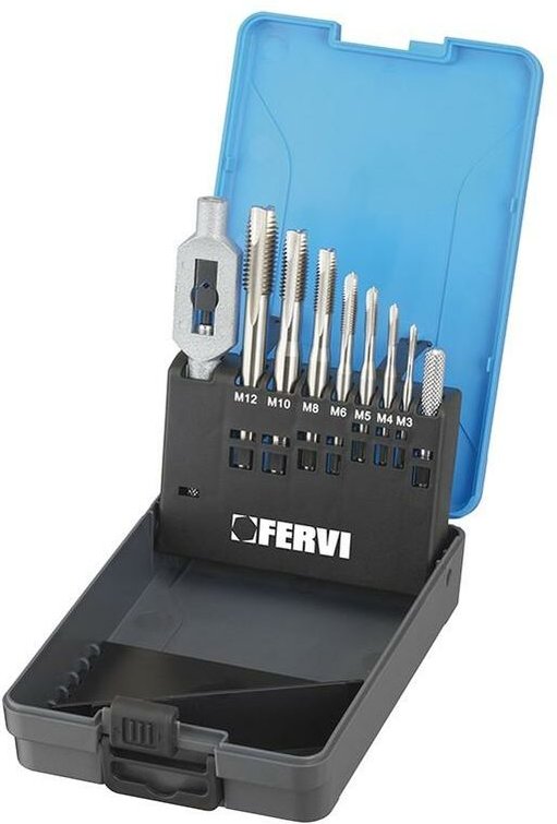 Fervi - gewindebohrer satz hss gewindeschneider set M3-M12 windeisen M312/P
