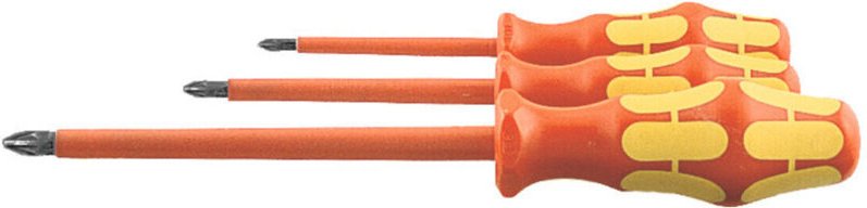 Wera Pozidriv-Schraubendreher-Satz, mit Kraftform-Heft, vollisoliert, 3-teilig