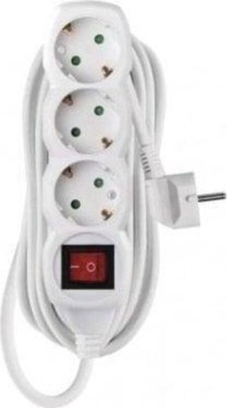 Verlängerungskabel Emos weiß 5 Meter 3680 W PVC