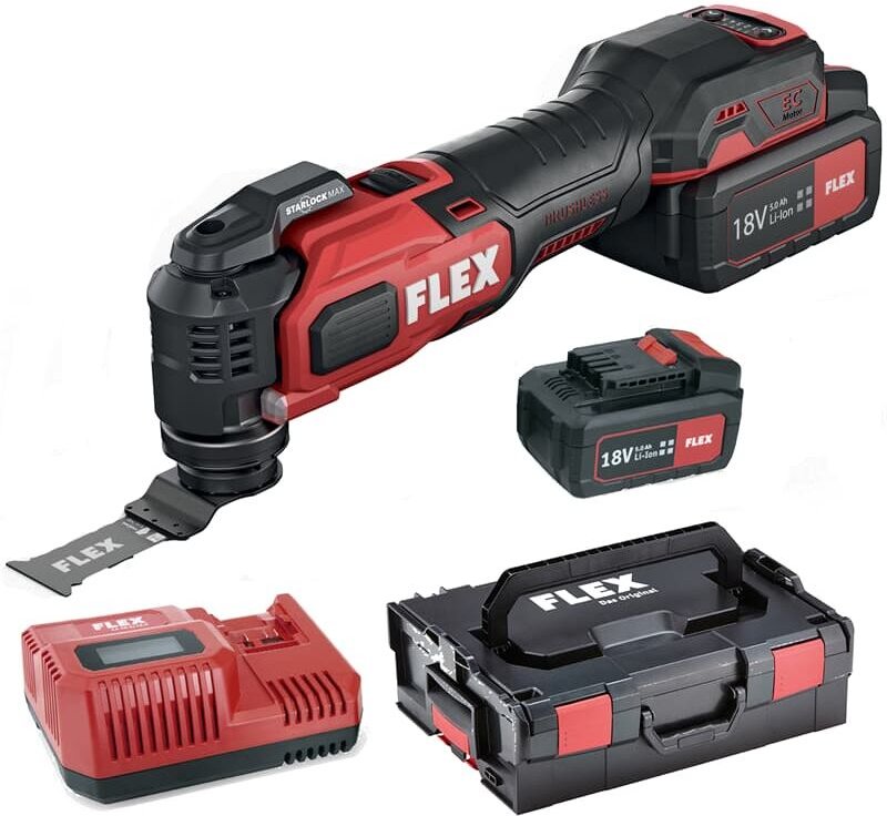 Flex - Akku-Multitool 18,0 v mt 18.0-EC mit StarlockMAX Aufnahme, Ausführung: 518417, Akkus/L-BOXX