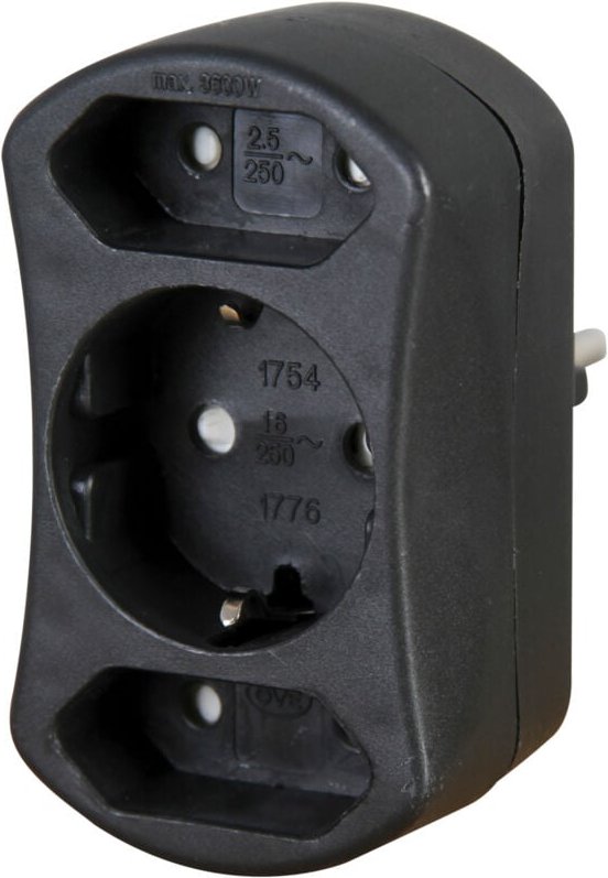 Multistecker, 1f, schwarz, IP20, 177605002