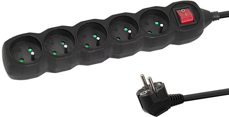 Elk215k Steckdosenleiste 5gn/3m schwarz - Esperanza