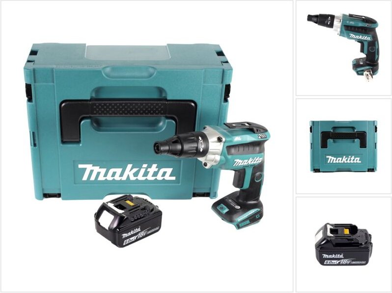 Dfs 251 G1J Akku Trockenbauschrauber 18 v Brushless + 1x Akku 6,0 Ah + Makpac - ohne Ladegerät - Makita