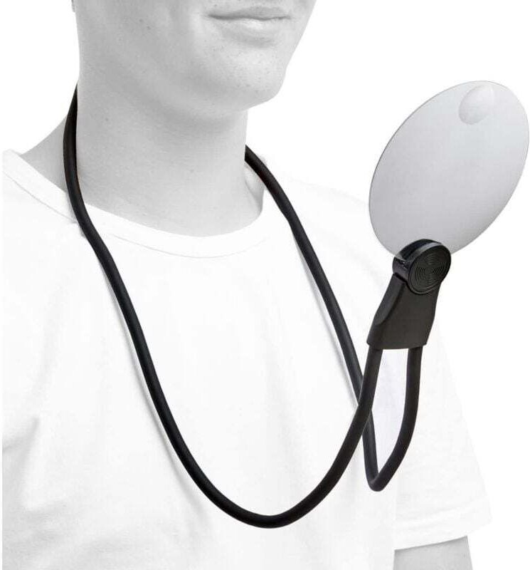 3-in-1-Lupe – Nackenband + Freisprechfunktion + Tischstativ (360 × 230 × 240 mm) – Präzise Vergrößerung – Zum Lesen und ...