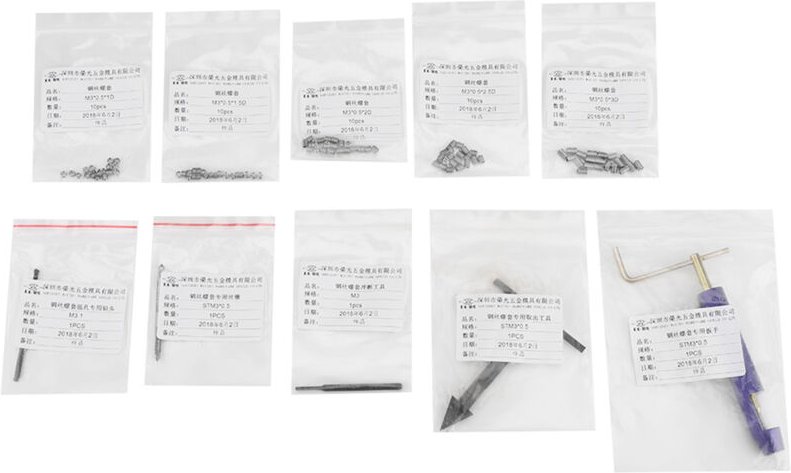 Kombinationswerkzeugsatz für M3-Edelstahl-Gewindeeinsätze und Gewindereparaturset