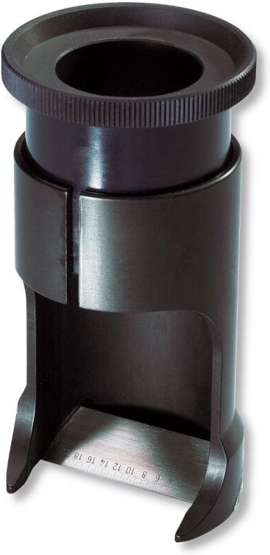 Ultra Präzision - Messlupe mit Skala Gehäuse aus Metall 10x Ø22,8mm L10mm Abl.0,1mm