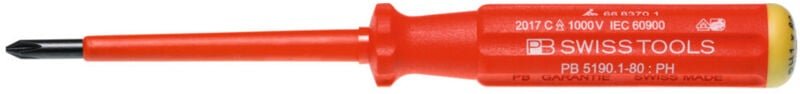 Pb Swiss Tools - Schraubendreher, für Phillips, SwissGrip vollisoliert, Kreuzschlitzgröße 1