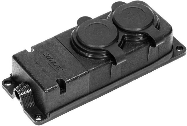 Gummisteckdose 2x2P+Z, 16A, 230V OR-AE-13165