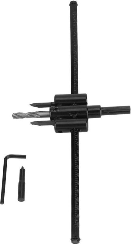 Verstellbare Kreissäge, 30–300 mm, schwarz-silberner Holzbohrer aus legiertem Stahl für Holzplatten, Kunststoffplatten u...