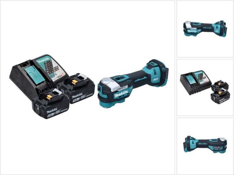 Makita DTM 52 RT Akku Multifunktionswerkzeug 18 V Starlock Max Brushless + 2x Akku 5,0 Ah + Ladegerät