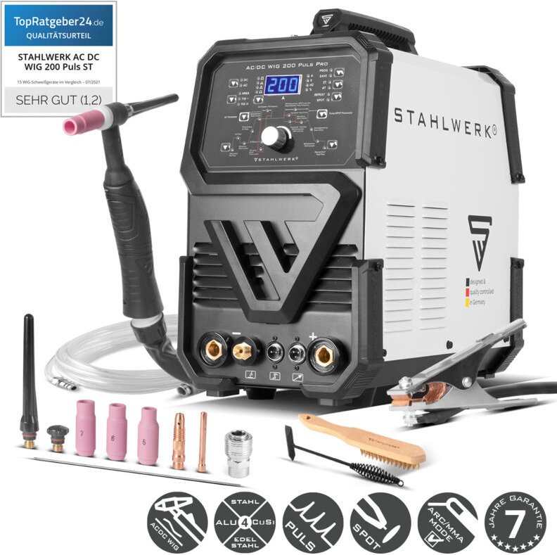 Digitales Schweißgerät ac/dc wig 200 Puls Pro igbt Inverter 200A - Stahlwerk