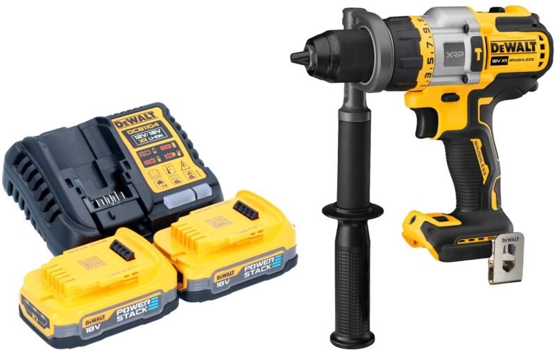 Thumbnail - DeWalt DCD 999 E2 Akku Schlagbohrschrauber 18 V 95 Nm Brushless + 2x Powerstack Akku 1,7 Ah + Ladegerät