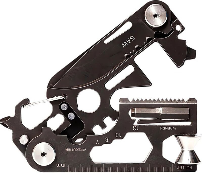 EDC 28 in 1 2-teiliges Multitool, tragbares Metalltaschenwerkzeug für Herren, Schraubendreher, Lineal, Riemenscheibe, Sp...