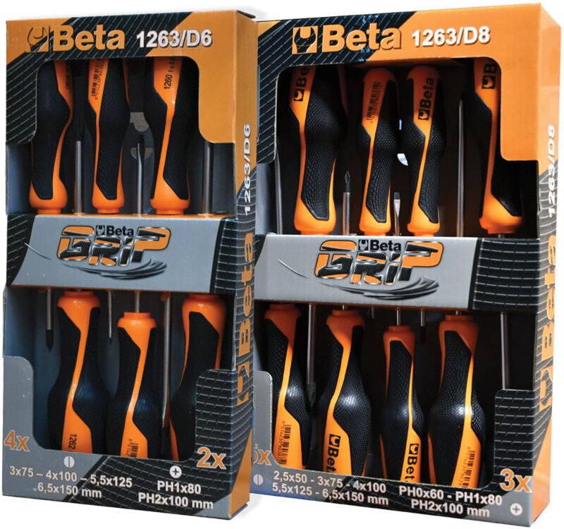 Serie giraviti 8 pz (5 taglio - 3 croce)