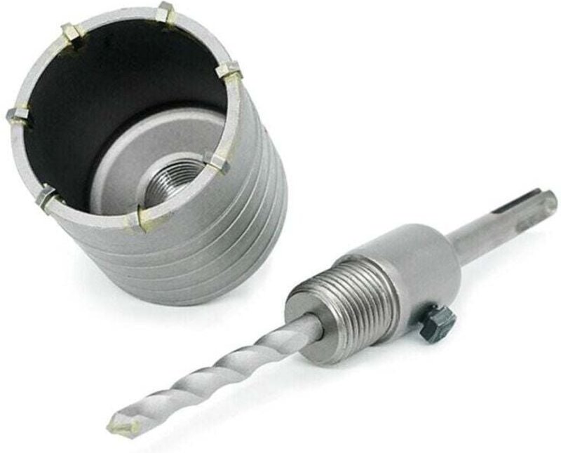 Scie Cloche Beton, Marbre, Brique, Pierre, Maçonnerie - Scie Trépan Carbure avec Adaptateur et Foret de Centrage 8x110mm...